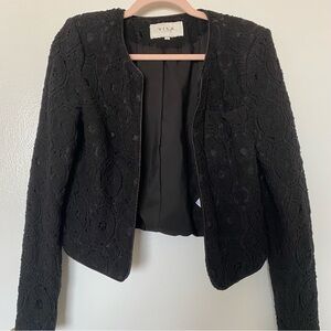 VILA Women's Textured Black Blazer